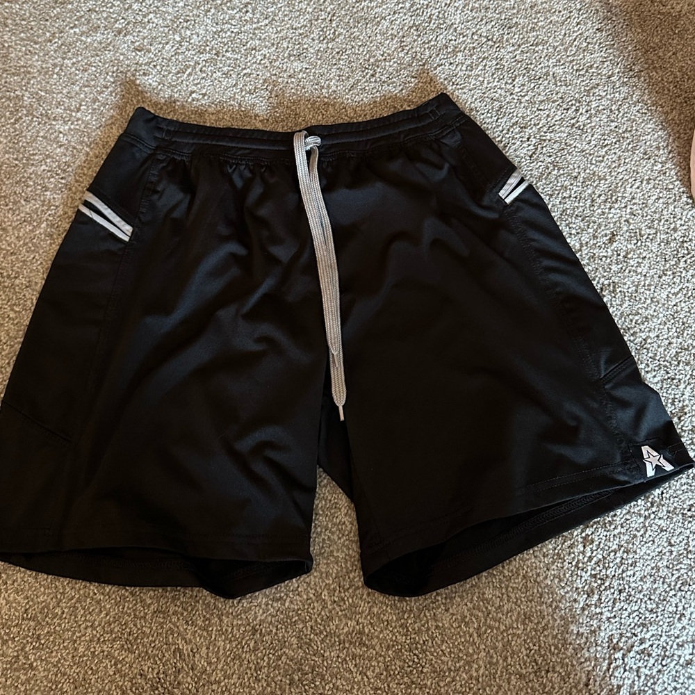 Black Athletic Shorts with Drawstring